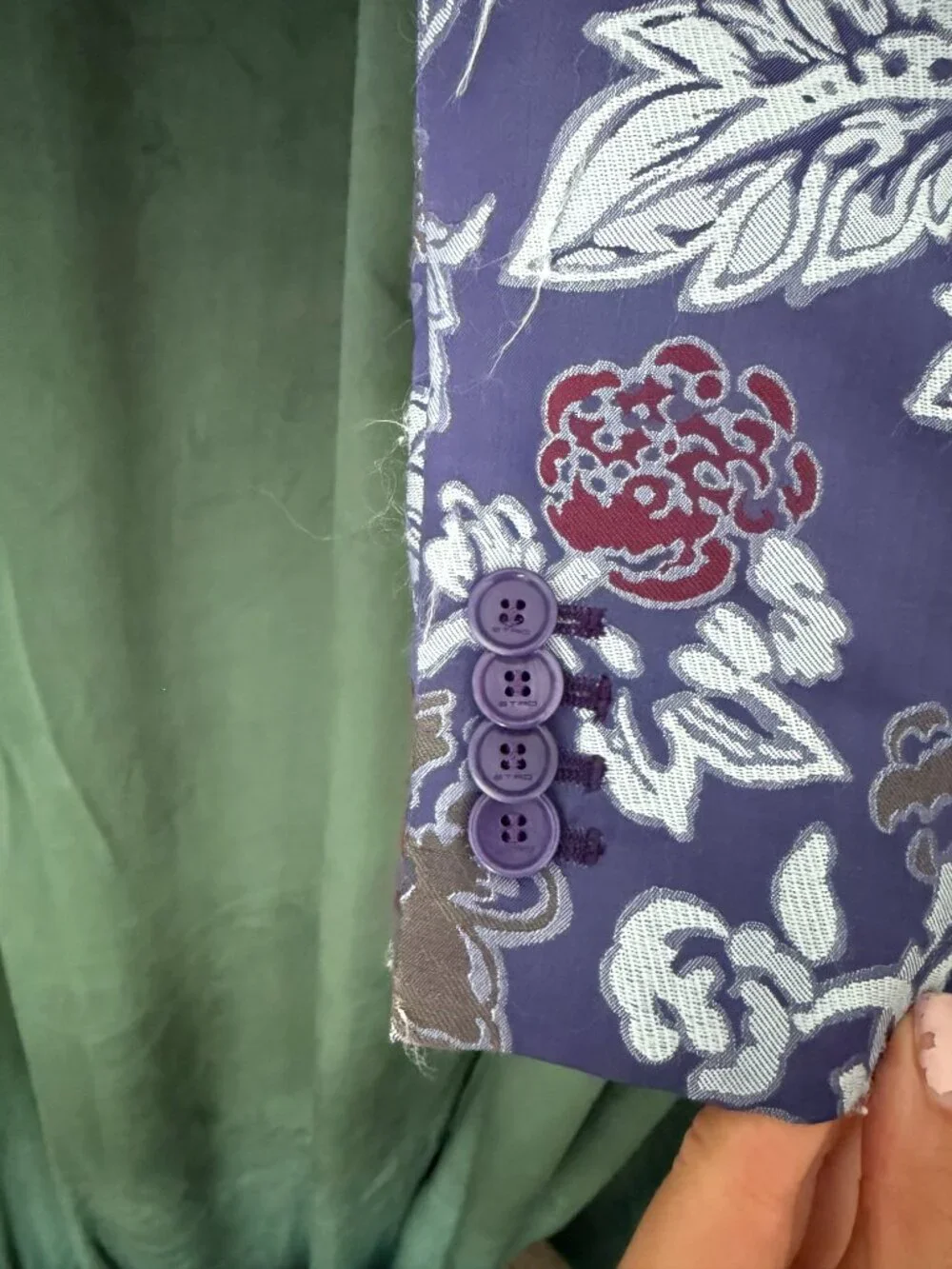SOLD - ETRO Milano Floral Jacquard Blazer Purple Paisley Jacket IT 46 (US M/L) - Picture 7 of 11